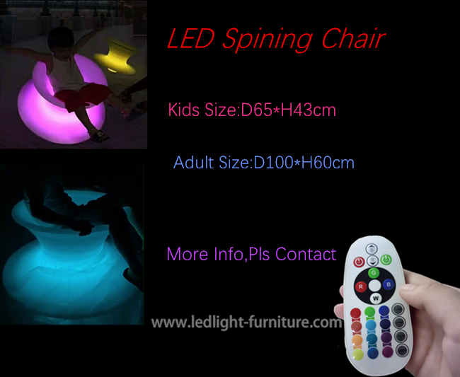 Spinning LED Bar Chair / Light Up Outdoor Chairs For Entertainment Facilities